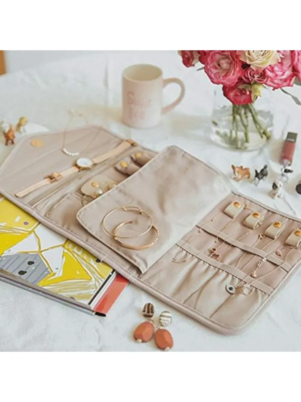 Foldable Travel Jewelry Organizer Case - Compact, Stylish & Versatile Storage